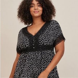Super soft polka dot top plus size 1x women